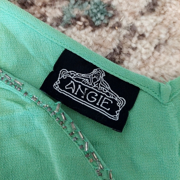 Y2k green beaded camisole top - Picture 3 of 5